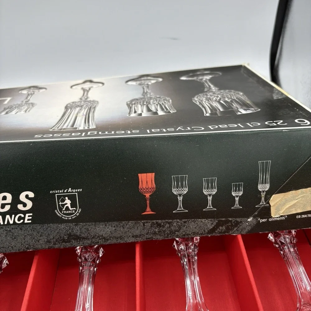 Cristal d'Arques Durand Stemglasses Lead Crystal 25 cl 6 Longchamp No‎ 2 Vintage